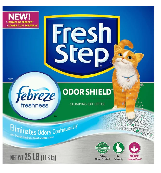 making it smoother and more shiny.Fresh Step Odor Shield Scented Litter With The Power Of Febreze Clumping Cat Litter