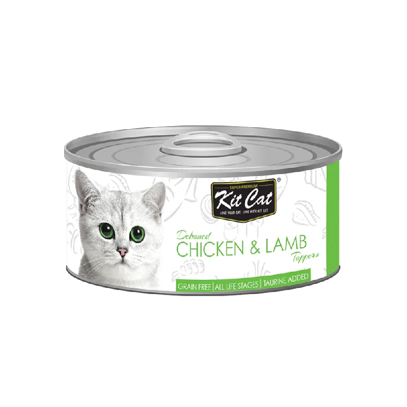    - Cat food for multi-cat households  Kit Cat - Chicken & Lamb Cat Food Topper (80g)