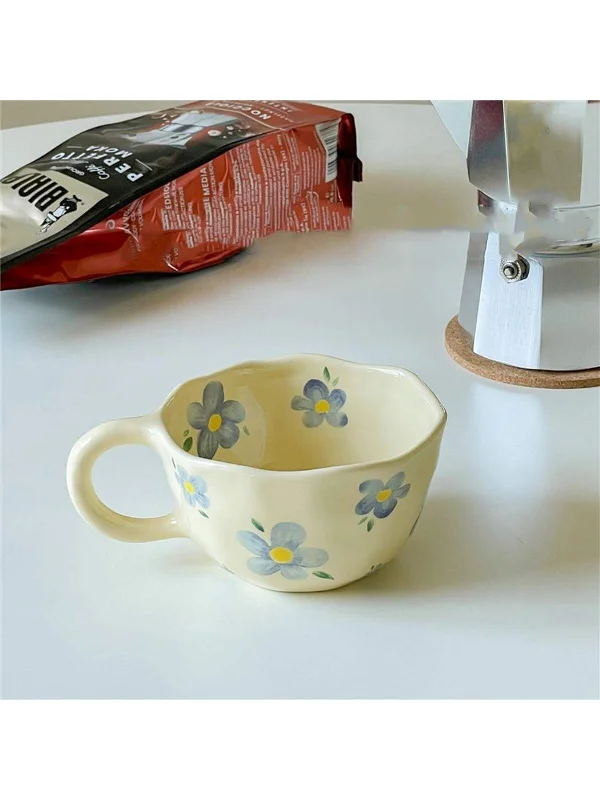 - Cat hair ball removal and hair removal cream4 color coffee mugs Ceramic Mugs Coffee Cups Hand Pinched Irregular Flower Milk Tea Cup ins Korean style Oatmeal Breakfast Mug Drinkware Kitchen