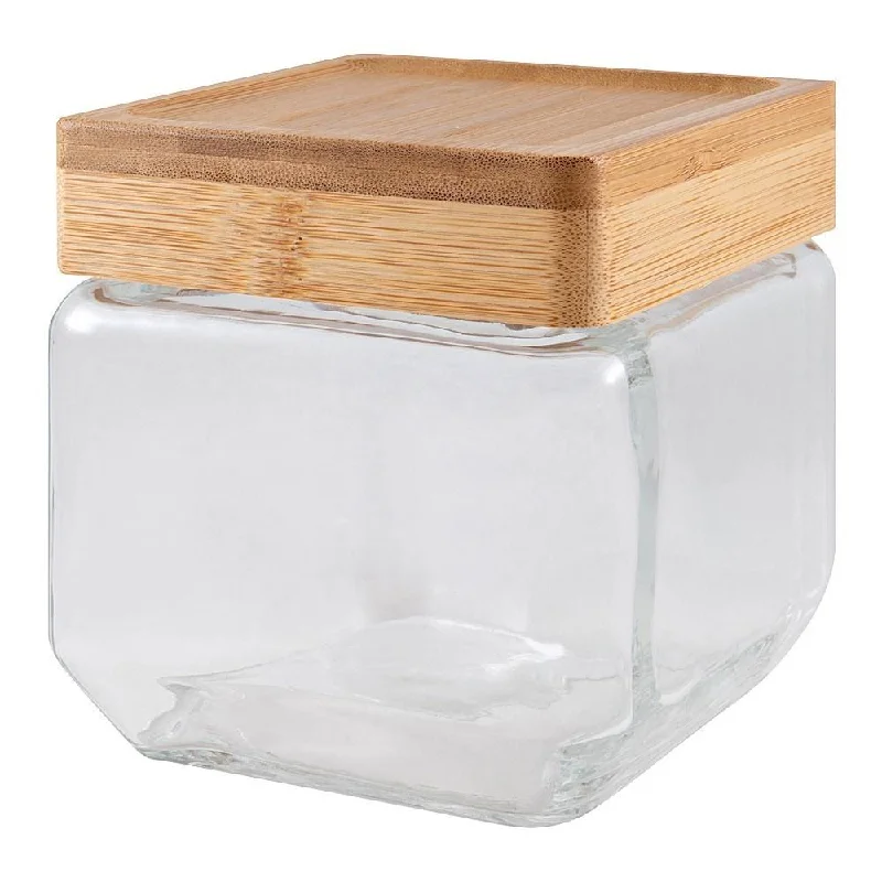  -Splash-proof food bowl AND Anti-choking slow food bowlScullery Bamboo & Glass Square Canister 750ml