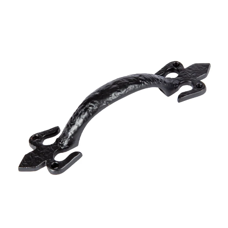 - Teething and chewing toys for puppies200mm Black Rustic Fleur De Lis Door Handle - By Hammer & Tongs