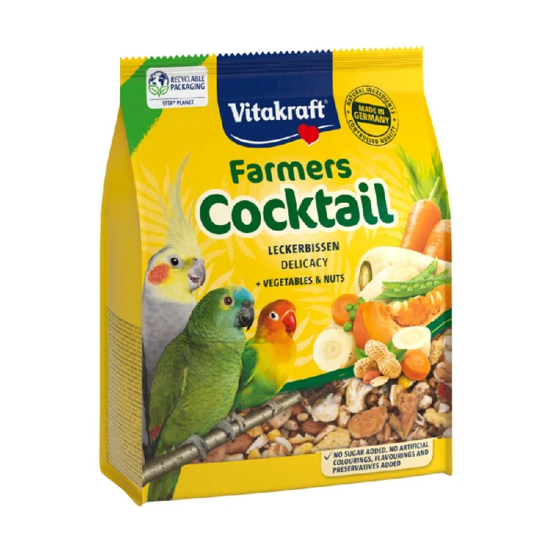  -Splash-proof food bowl AND Anti-choking slow food bowlVitakraft Farmers Cocktail for Cockatiels & Lovebirds 250g