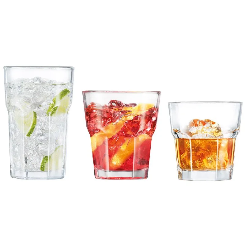 ---Cellar Tonic 18 Piece Facet Glass Tumbler Set