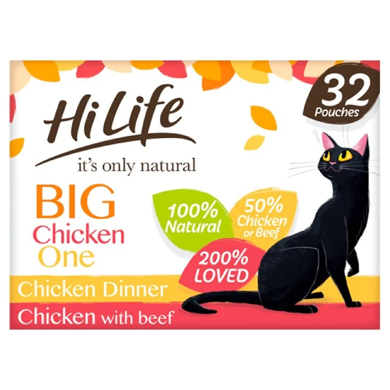 - Natural ingredient dog foodHiLife It's only Natural The Big Chicken One in Jelly 32 x 70g