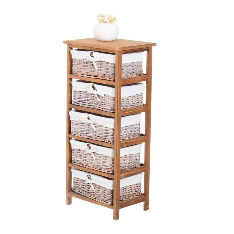 - Cat stress soothing sprayHomcom 5 Drawer Dresser Wicker Basket Storage Shelf Unit Wooden Frame Home Organisation Cabinet Bedroom Office Furniture Natural Finish 90x40cm