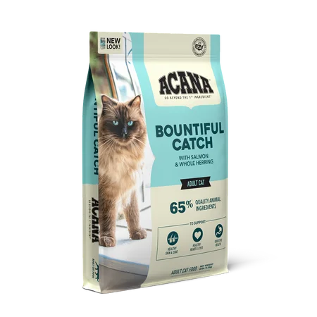    - Chicken flavor cat food  ACANA Bountiful Catch Salmon Catfish and Herring Dry Cat Food