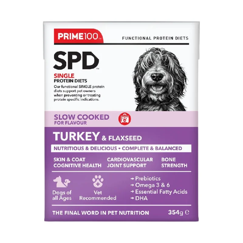 - Dog disposable foam shower gelPrime100 Dog SPD - Slow Cooked Turkey & Flaxseed 354g