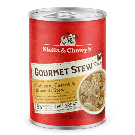  -Splash-proof food bowl AND Anti-choking slow food bowlStella & Chewy's Dog Gourmet Stew Chicken, Carrot & Broccoli Stew