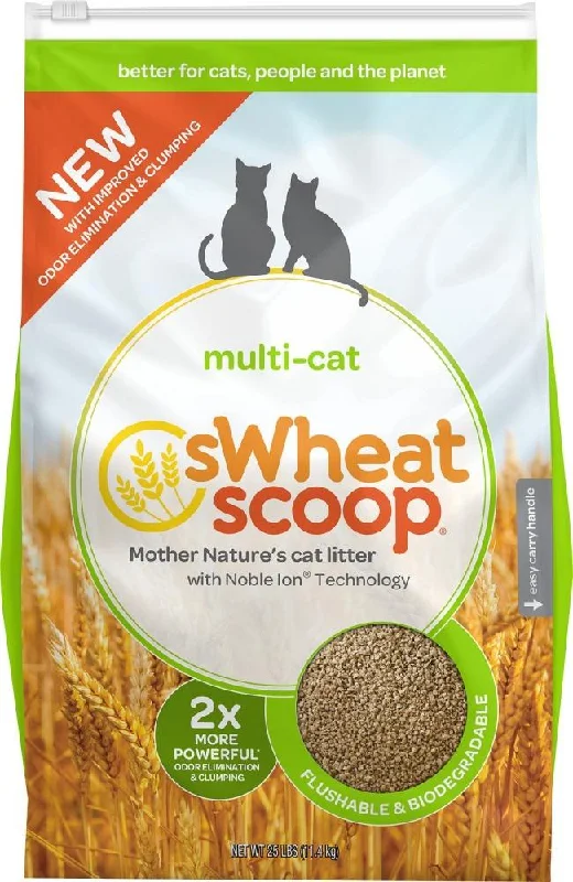 Pet grooming and cleaning products:sWheat Scoop Fast Clumping Natural Multi Cat Litter