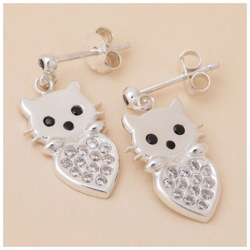 - Foldable and portable cat bagCat & Heart Birth Month Sterling Earrings