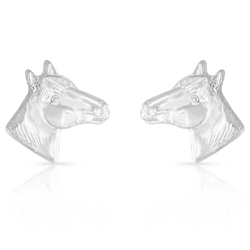 - Pet monitor with cameraLittle Silver Horse Head Earrings