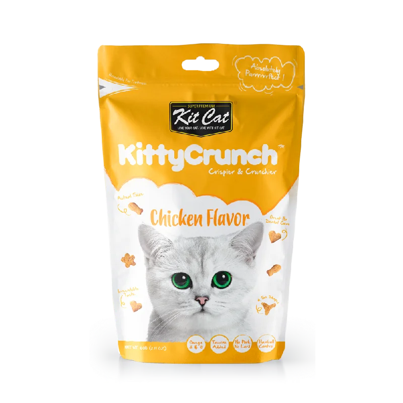    - Cat food for coat health  Kit Cat - Kitty Crunch Chicken Cat Treats (60g)