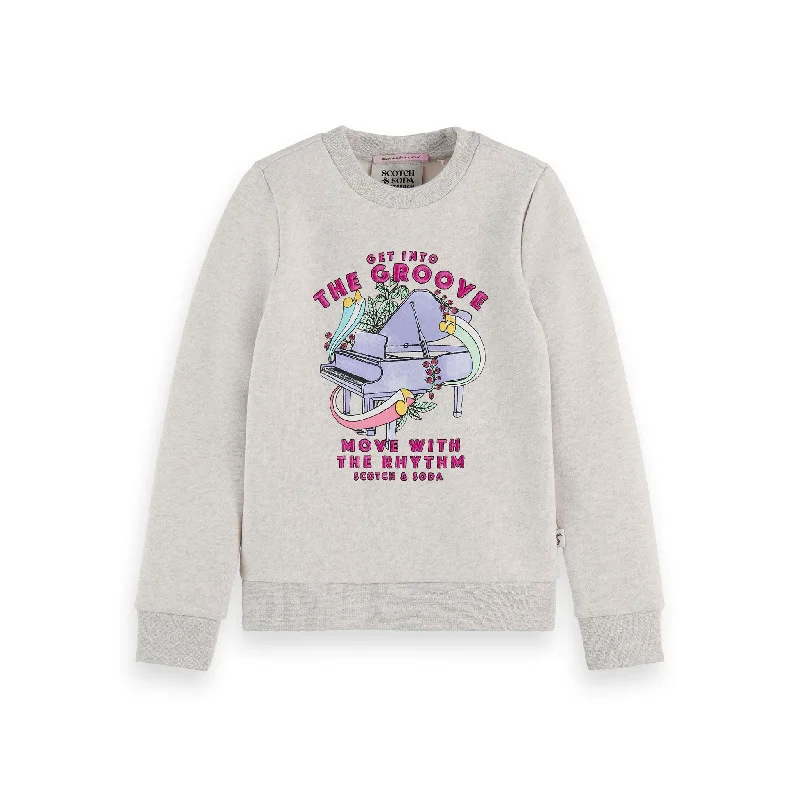 ---Scotch Shrunk Grey Melange Artwork Sweatshirt