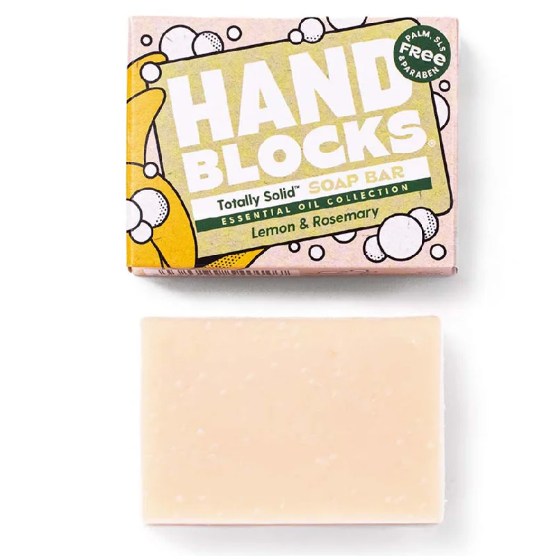 ---Hand Blocks Essential Oil Hand Soap Bar - Lemon & Rosemary