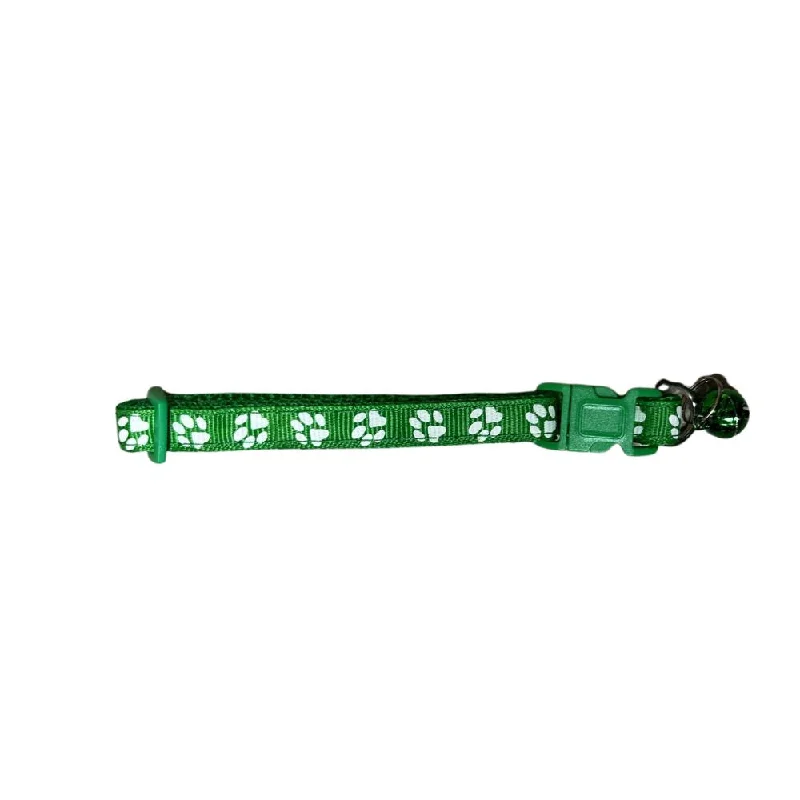 ---Dog Collar Paw Print Green