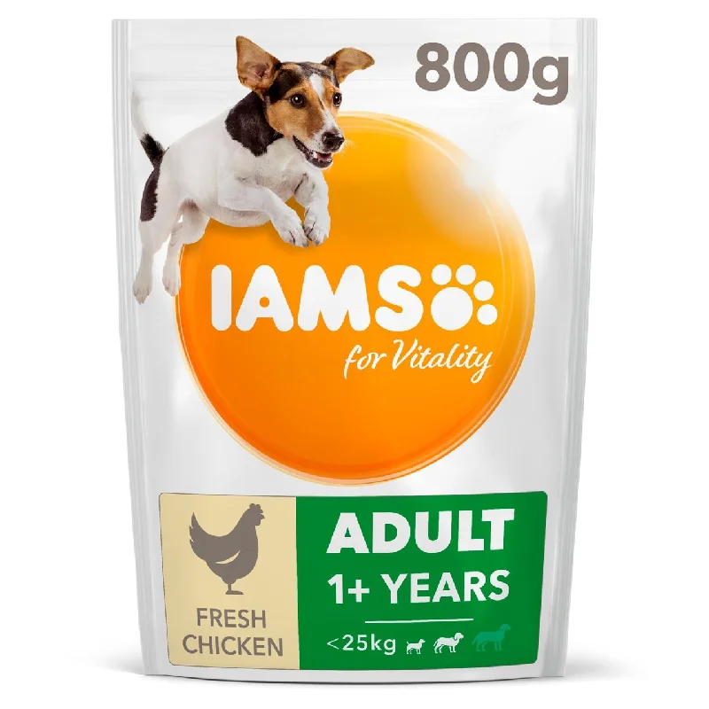 - Special food for senior dogsIAMS for Vitality Adult Dog Food Small/Medium Breed with Fresh Chicken 800g