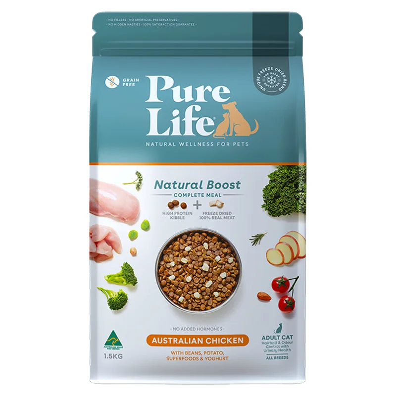 5. **Health and Nutrition**  Pure Life - Natural Boost Chicken Cat Food