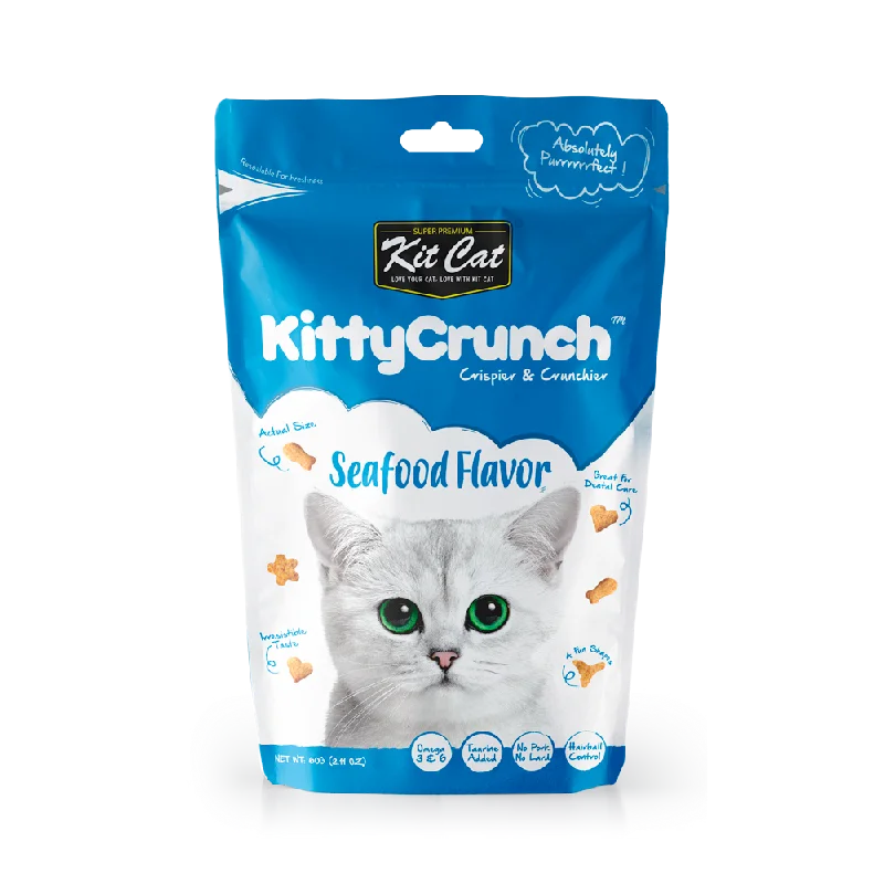    - Recommended online stores for cat food  Kit Cat - Kitty Crunch Seafood Cat Treats (60g)