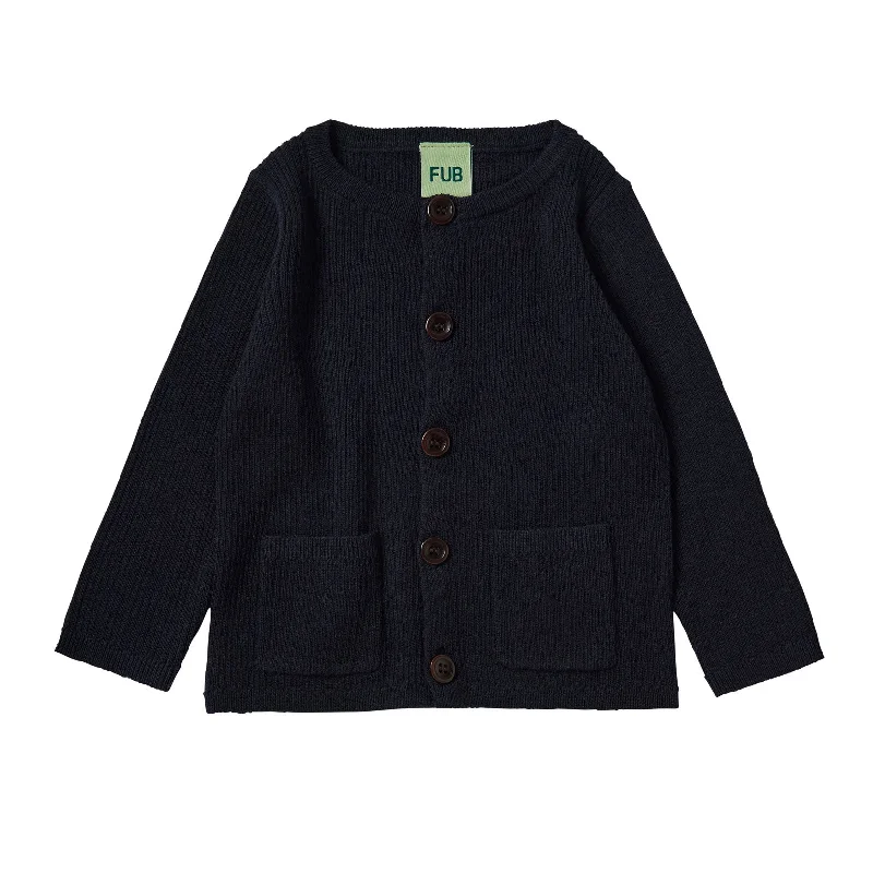 - Automatic temperature adjustment cat bedFUB Dark Navy Baby Rib Cardigan