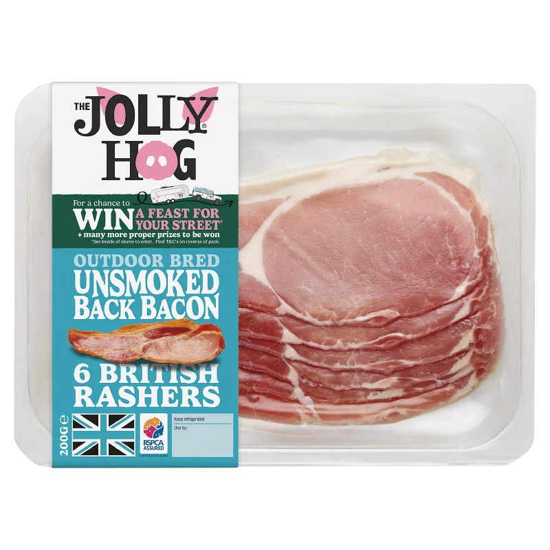 - ​​Christmas pet Christmas clothingThe Jolly Hog Outdoor Bred Unsmoked Back Bacon British Rashers x6 200g