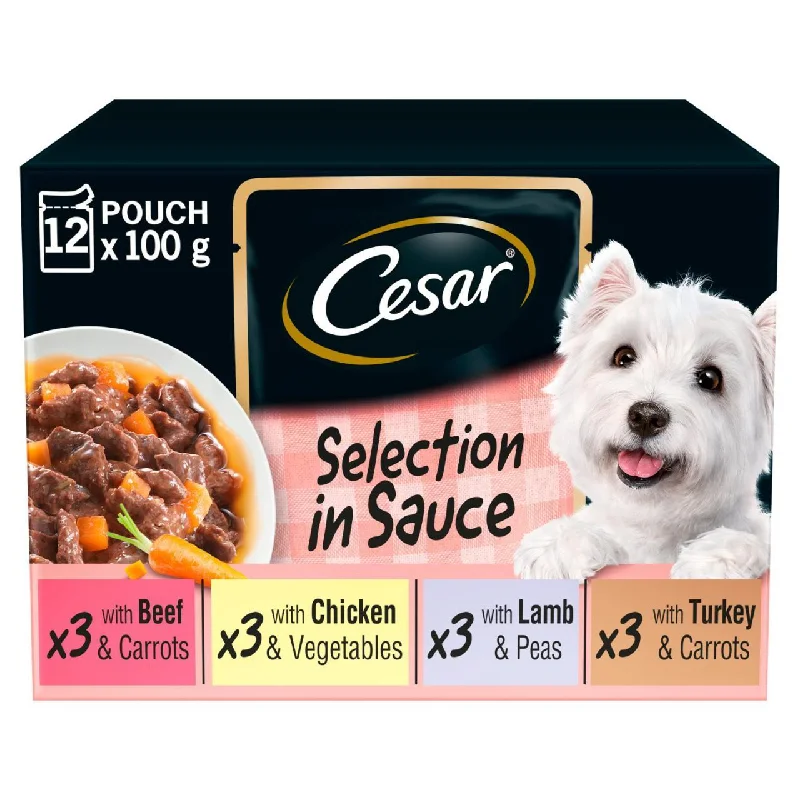 -Grain-free dog food recommendationCesar Adult Wet Dog Food Pouches Mixed Deliciously Fresh in Sauce 12 x 100g