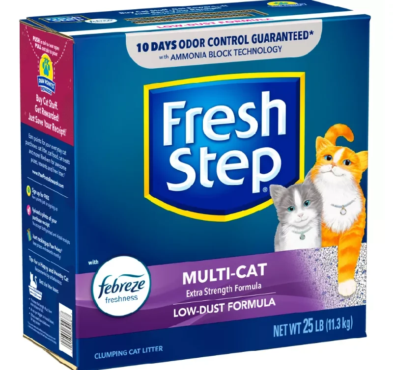 remove dead hair and dandruff, and promote pet skin health.Fresh Step Multi-Cat Scented Litter with the Power of Febreze Clumping Cat Litter