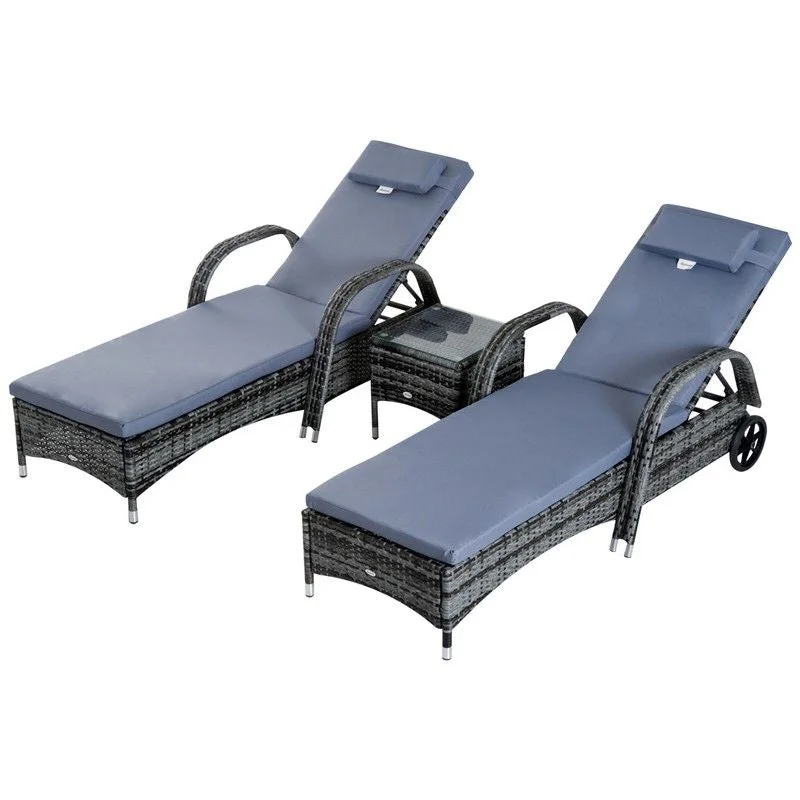 - Winter warm clothes for short-haired dogsOutsunny Set Of Two Rattan Sun Loungers With Side Table - Grey