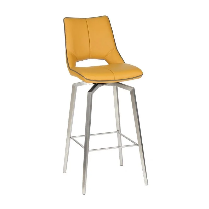 - Air box TSA certified check-inContemporary Bar Stool Metal Tripod Legs - Faux Leather Yellow