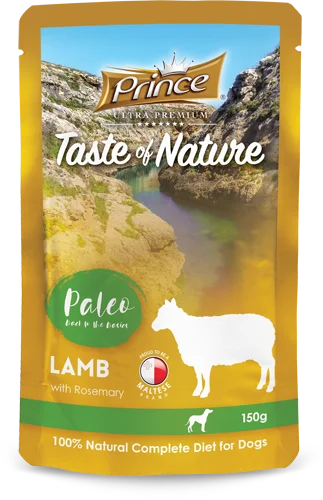 - Special food for puppiesPrince Pouch Lamb with Rosemary, Apple and Carrot, 150g