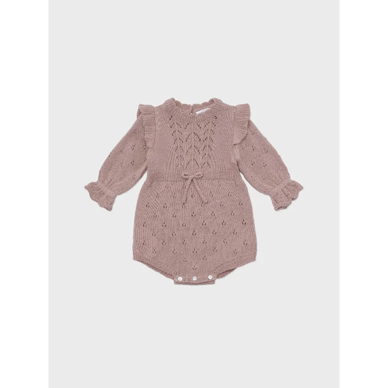 ---Louisiella Indee Pink Baby Lena Knit Romper