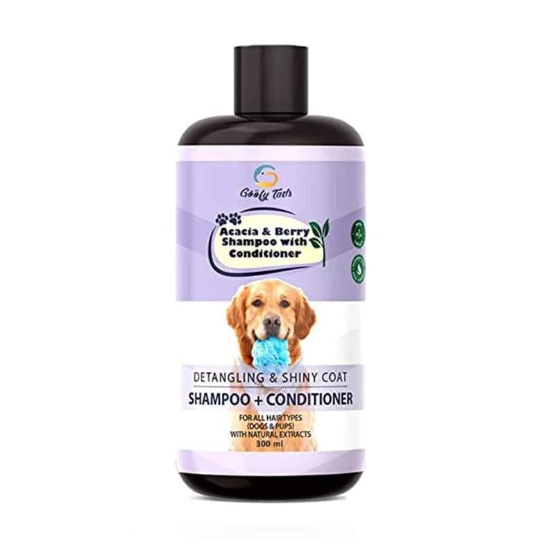 Pet shampoo: a shampoo specifically used to clean pet hair,Goofy Tails Acacia and Berry Dog & Puppy Shampoo with Conditioner