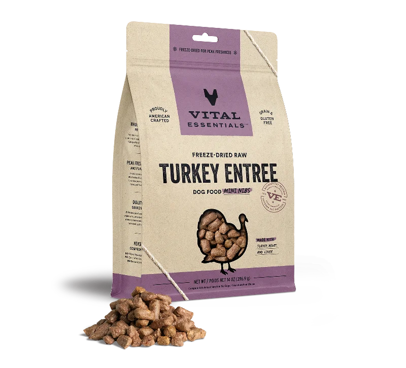 - Dog food discountsVital Essentials Freeze-Dried Raw Turkey Entrée Mini Nibs Dog Food