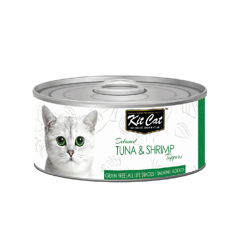    - Affordable cat food with good quality  Kit Cat - Tuna & Shrimp Cat Food Topper (80g)