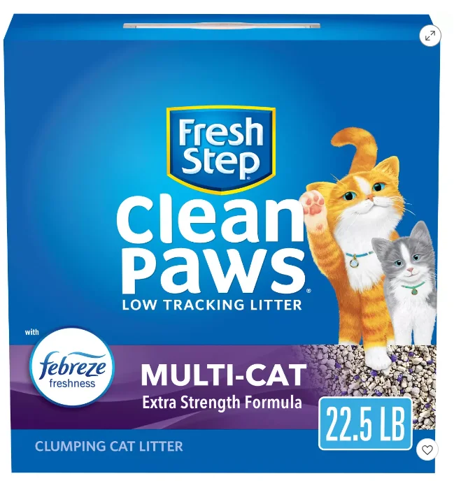 Pet comb: used to comb pet hair,Fresh Step Clean Paws Multi-Cat with the Power of Febreze Scented Clumping Cat Litter - 22.5lbs