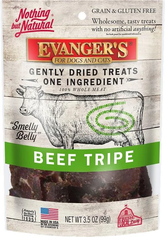    - Senior cat food  Evanger's Raw Freeze Dried Grain Free Beef Tripe Dog and Cat Treats