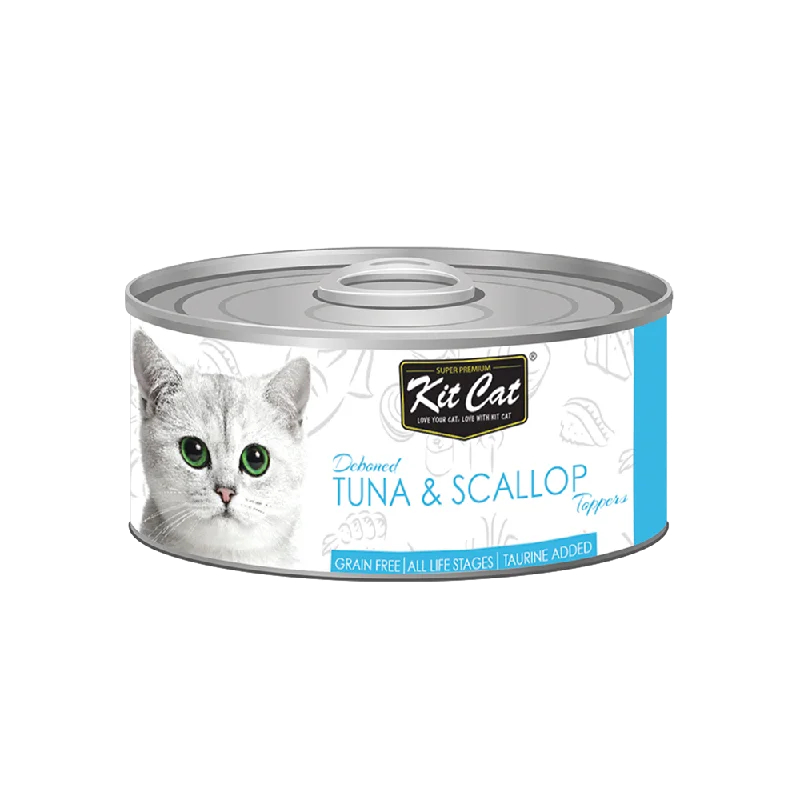 4. **Price and Purchasing**  Kit Cat - Tuna & Scallop Cat Food Topper (80g)